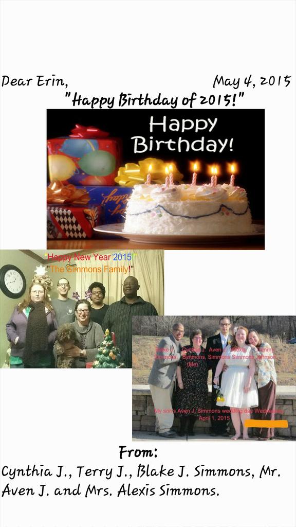  \"Happy birthday to you today! You rock on along with great job to everyone! 