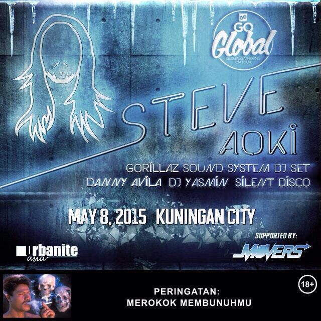 stevethms's tweet photo. GO HARD AT #GoGlobal

with STEVE AOKI,Gorillaz Sound System DJ set.
#UNLEASHED the Blue in You, #MOVERS! http://t.co/kTlSnhgqEd