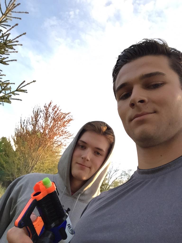 JakeGeier's tweet photo. @AndoverNerf2015 @ZSteckman & I with the double kill #indatrees #TeamAnonymous http://t.co/w7tEL1kl7k
