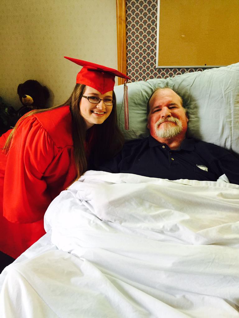 polk_haley's tweet photo. Mock Graduation ceremony at my dads nursing home. Thanks @FWCcards for making this possible. It means a lot❤️ #BBCG http://t.co/vw1ZDUC5B8