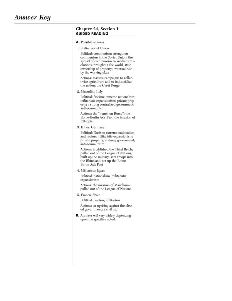 YeetMeThemAnswers on Twitter: "Chapter 24 Section 1: Guided Reading, Reteaching Activity, and Building Vocabulary answer keys http://t.co/JvRyskcJXP"