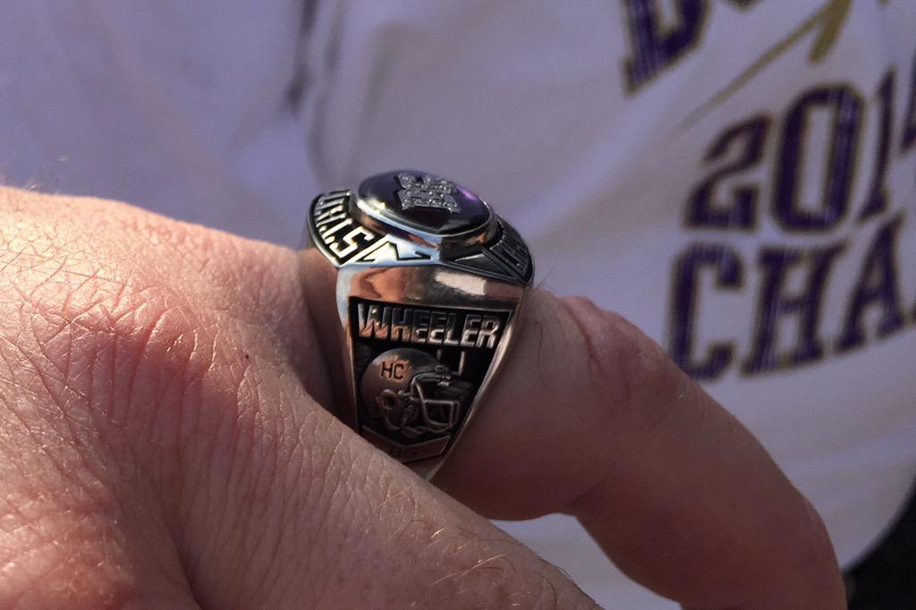 BGMarauderFball's tweet photo. Thx to the @AltoonaCurve for allowing us 2receive our State Championship rings 2night before their game. #community http://t.co/6F0aQRBYwA