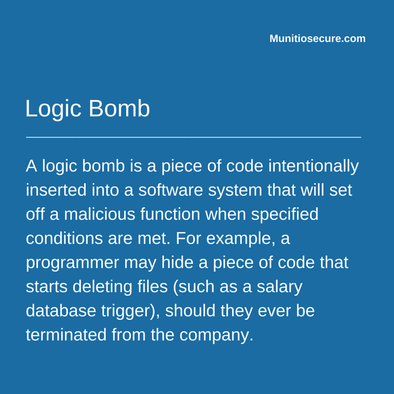 idzami's tweet image. #MalwareTerm of the day : #LogicBomb