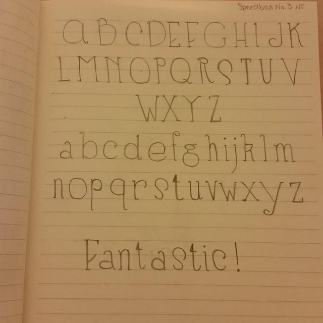 Druthersco's tweet image. By rachelmiller281 Think I definitely prefer the uppercase of this one... #handlettering #creativelettering #leftha…