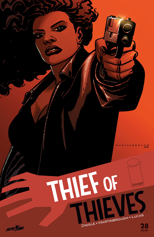 andydiggle's tweet photo. Preview of THIEF OF THIEVES #28 - out tomorrow! Art by @smartinbrough, colour by Adriano Lucas http://t.co/sESanWFbFv http://t.co/FQzUNjrftr