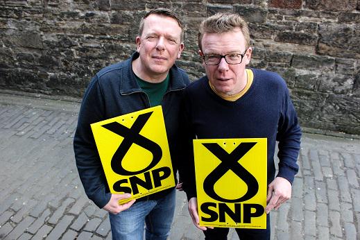 theSNP's tweet photo. Proclaimers back @NicolaSturgeon and the SNP http://t.co/lPd4e3nxs2 #GE15 #VoteSNP http://t.co/xJcinYFPDy