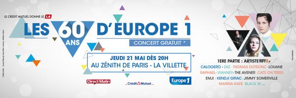 rodrigue_sed's tweet image. Youpii..Deux places!
Je serait présent au #60AnsE1 @Europe1 le 21mai au @Zenith_Paris
#Europe1 #Concert #Anniversaire