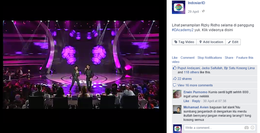 Indosiar's tweet photo. Kangen lihat @DA2_Rizki @DA2_Ridho di panggung #DAcademy2? Klik facebook Indosiar, https://t.co/bG7yuSj7Ei   http://t.co/OQWPia1q7K