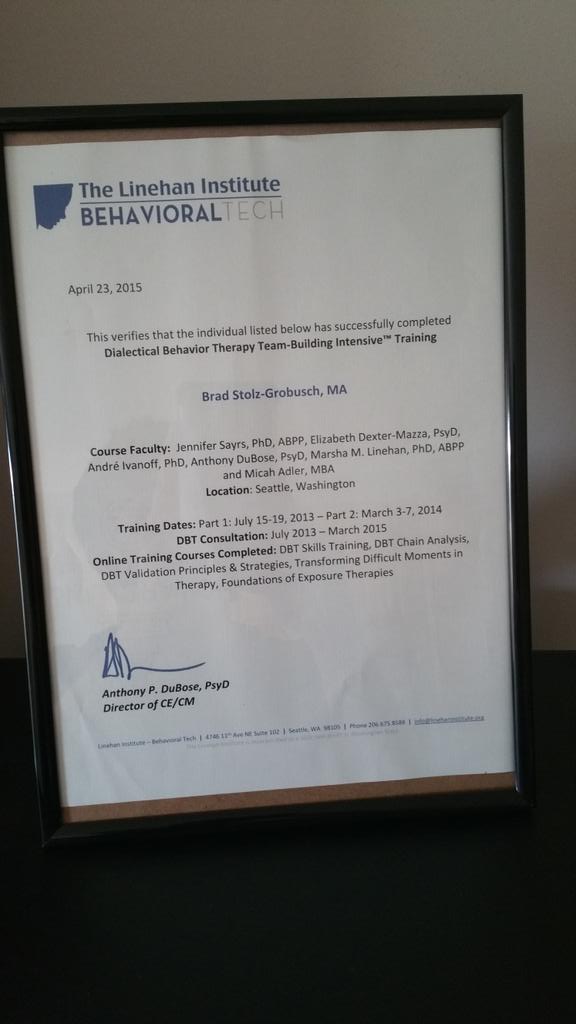 Thank you <a href="/BehavioralTech/">Behavioral Tech Institute</a> and <a href="/DrMarshaLinehan/">Marsha M. Linehan</a>