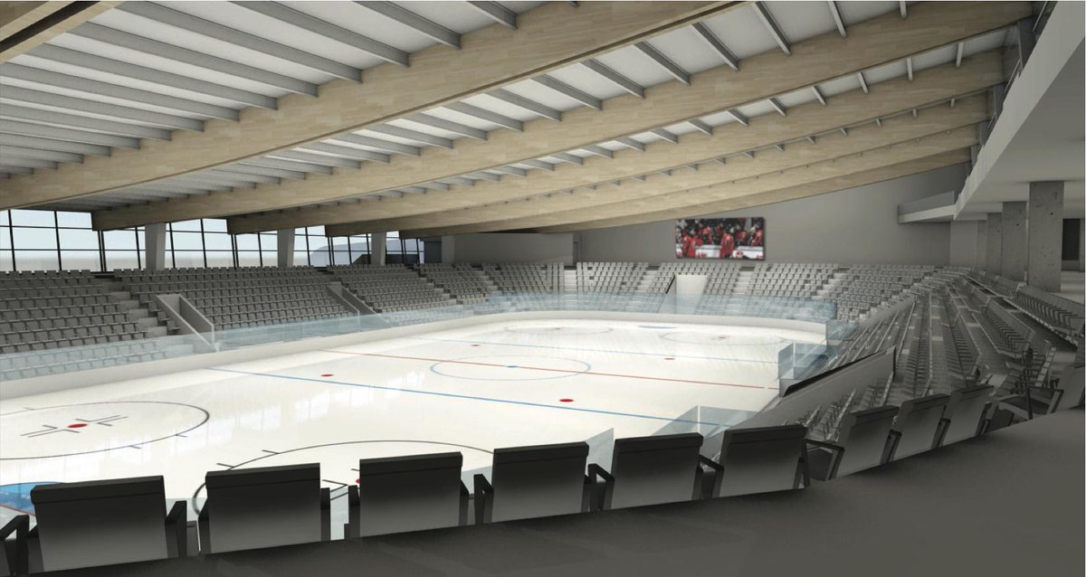 This could be the view from inside the hockey arena.