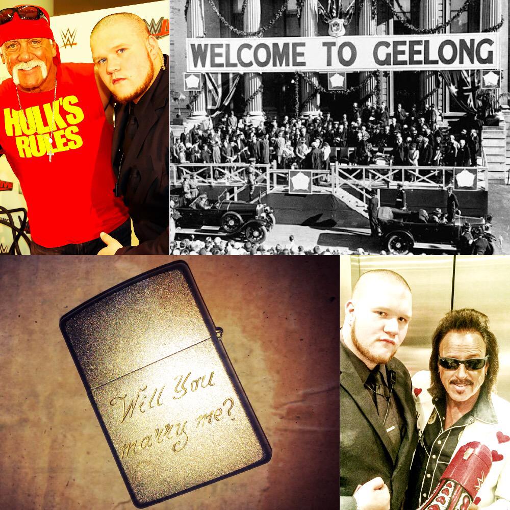 MrBig1992's tweet photo. May Events:
Met my childhood role model's @HulkHogan &amp; @RealJimmyHart
Proposed to @beee_rose and moving 2 #Geelong http://t.co/3NEGtiZuoZ