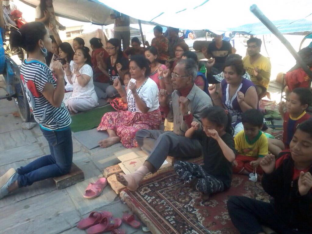 ArtofLiving's tweet photo. The #ArtOfLiving centre in Kathmandu has begun to receive calls to conduct trauma relief workshops at various places. http://t.co/pgDgq5sMKD