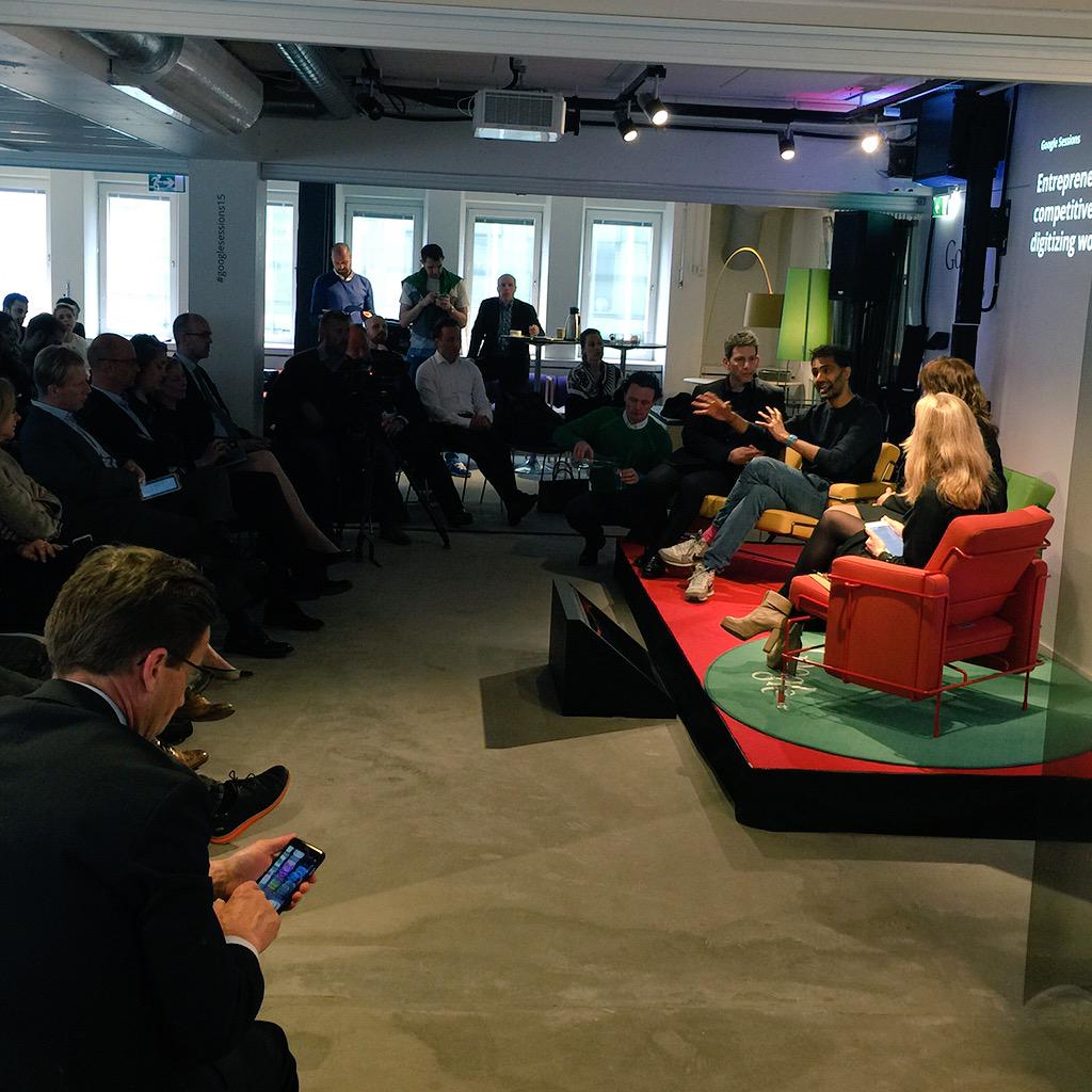 Google_Sverige's tweet photo. Intressanta samtal på #googlesessions15 del II med Rowan, Silva, Walerud och Öhrvall. http://t.co/pQoBmqBtpJ