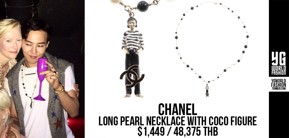 ygworldfashion on X: [SPOTTED] #GD in Chanel Long Pearl Necklace with Coco  Figure - $1,449 / 48,375฿ (   / X
