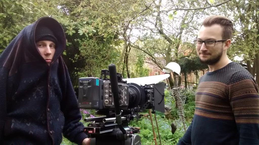 OurGhostsFilm's tweet photo. We are wrapped! Here's the brave camera team fighting against the midges in the garden. http://t.co/TCa1a22SFW