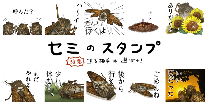 「なんで無いのか!?」と憤慨して発作的に作ったセミのLINEスタンプ(※虫のおなか注意というかすみません)
http://t.co/G1J7635gRl 
