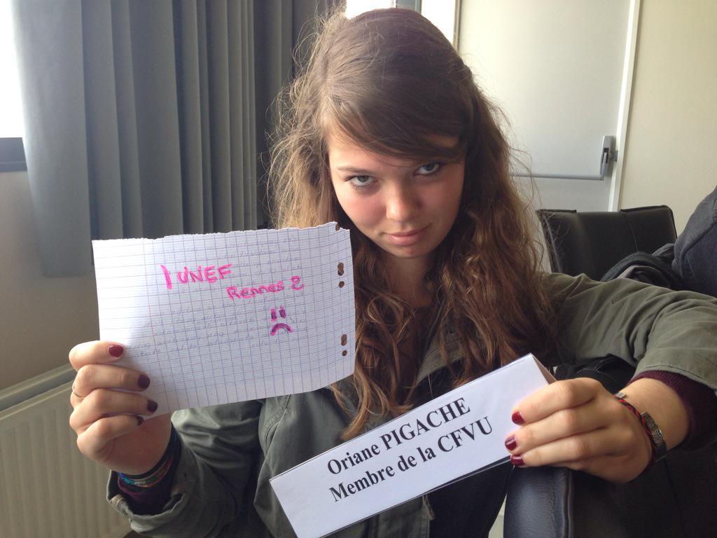 UnionPirate's tweet photo. Tiens v'la les deux derniers élus de l'UNEF à la CFVU de Rennes 2 #OnCompatit ;) http://t.co/J5cA7KDRL9