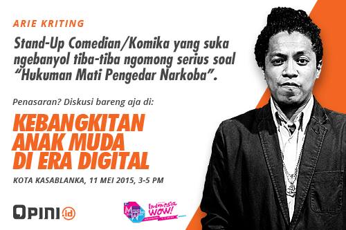 Opini_Sport's tweet photo. Diskusi "Kebangkitan Anak Muda di Era Digital" persembahan dari @Opini_ID di Kokas 11/5.Yuk ramaikan! @Arie_Kriting http://t.co/p5eskqZQng