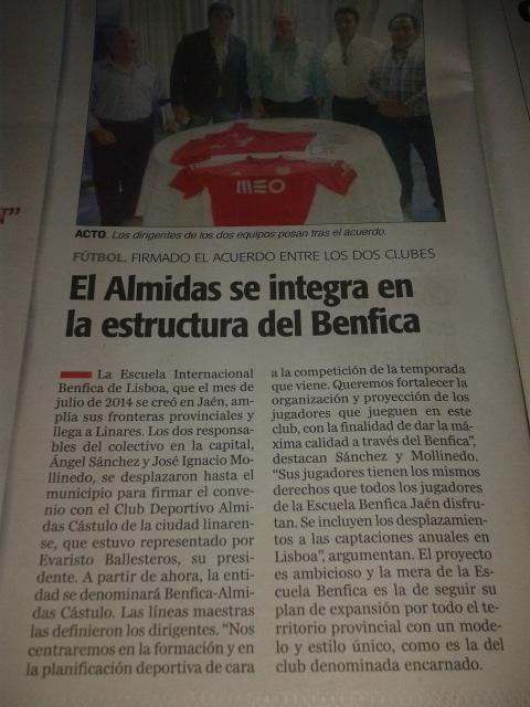 cdalmidas's tweet photo. Diario Jaén: el Almidas se integra en la estructura del Benfica http://t.co/jJI3XnDyds