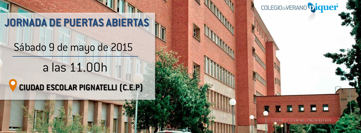 GrupoPiquer's tweet photo. El 9 de mayo, a las 11:00, se celebrará la Jornada de Puertas Abiertas del Colegio de Verano Piquer 2015. #educacion http://t.co/yutcgEGifv