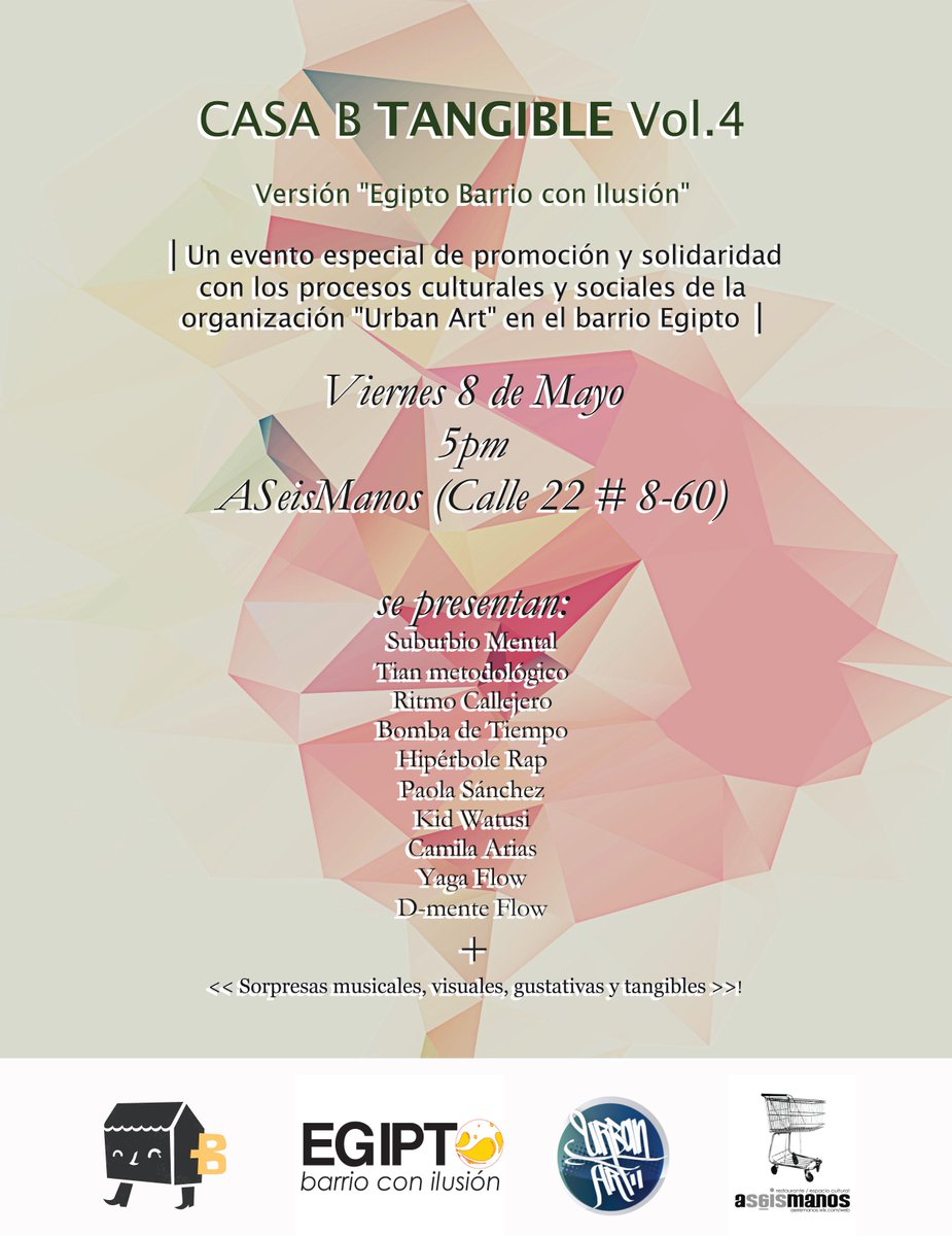 proyectocasaB's tweet photo. Chicha,HipHop,Memoria y Futuro Barrio Egipto.Solidarios con @UrbanArtOne Viernes8/A SEIS MANOS http://t.co/50vwd7Uqsf http://t.co/ONGkd4x77b