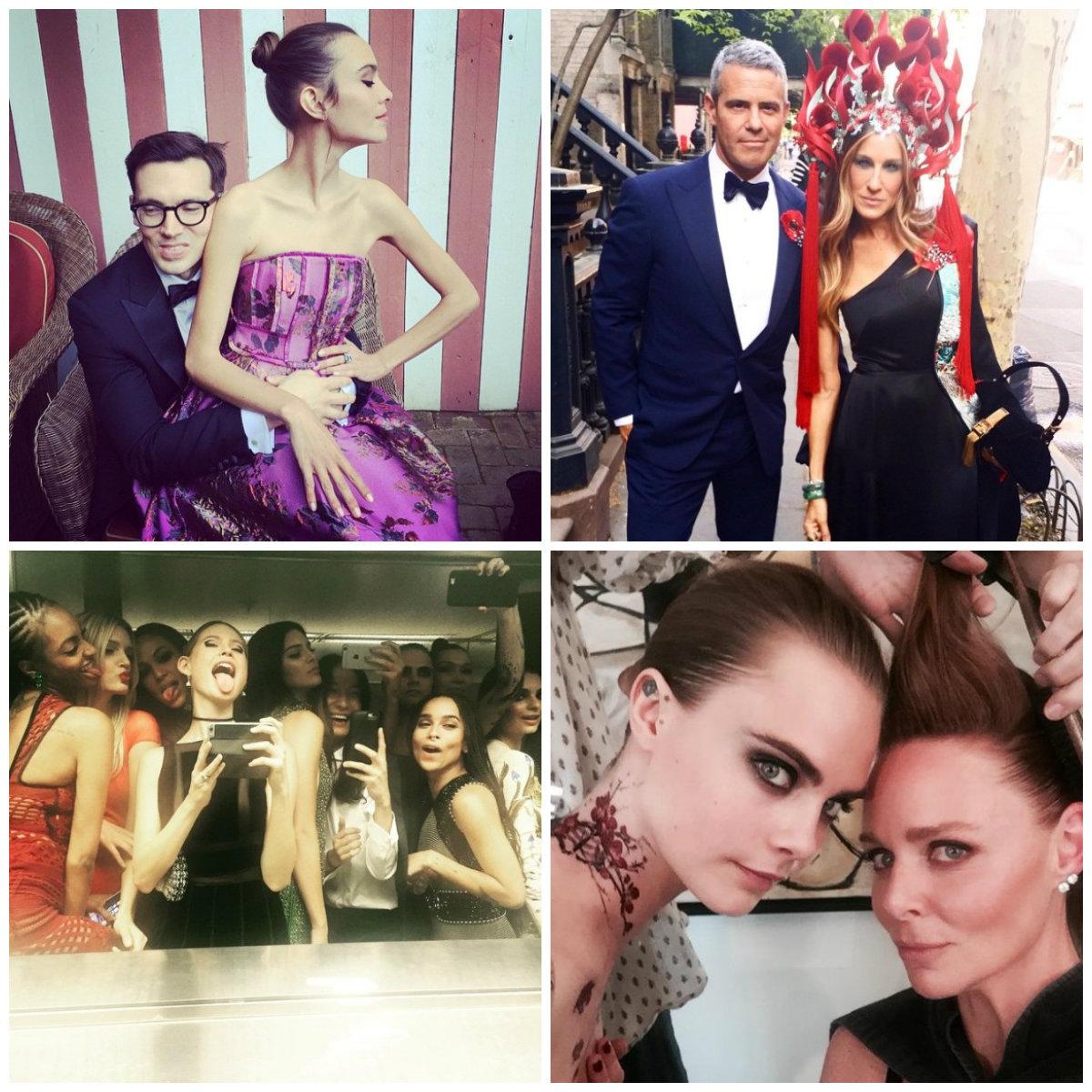 telva's tweet photo. La #MetGala no permitía móviles, pero las #celebs retrataron el antes y después así de bien: http://t.co/NmcwthbQNg http://t.co/B4vS8Wycvq