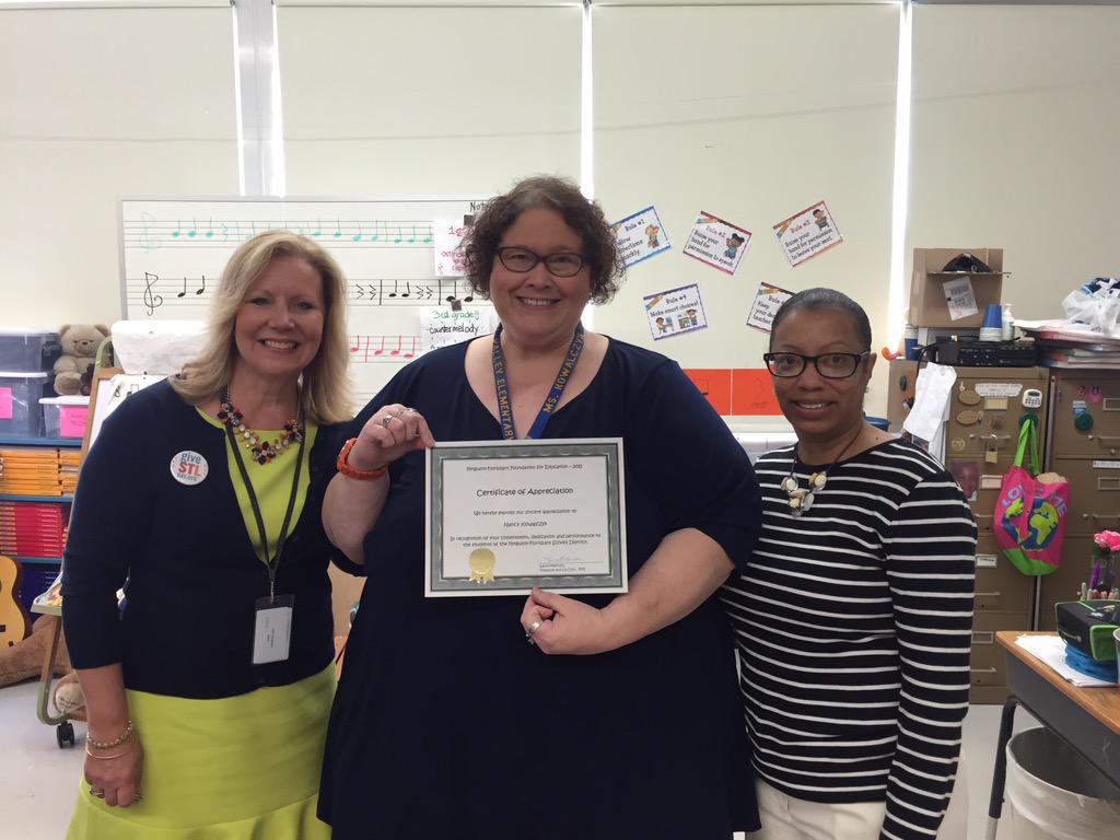 FergFlorSchools's tweet photo. Cool Valley's Mrs. K will buy a class set of handbells with her #FergFlorFoundation #Thanks Teacher grant. http://t.co/AXnAPobf3l