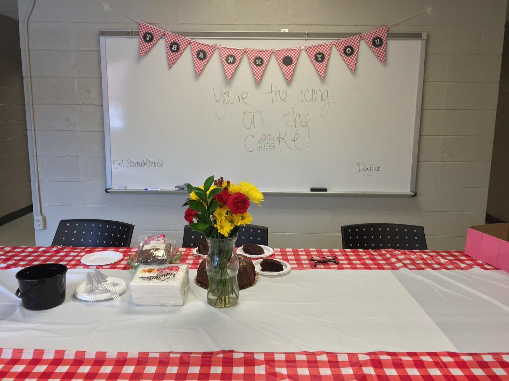 EHHSSC's tweet photo. It's day two of #TAWeek2015. Thank you, Sylvia's Bakes, for the sweets! "You're the icing on the cake!" @Hall_Schools http://t.co/xgjcnFvOoF