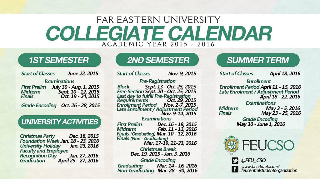 FEU Central Student Organization on X: feu-central-student-organization-on-x-far-eastern-university-collegiate-calendar-for-a-y-2015-2016-please-take-note-http-t-co-yxrtmkudvf-x