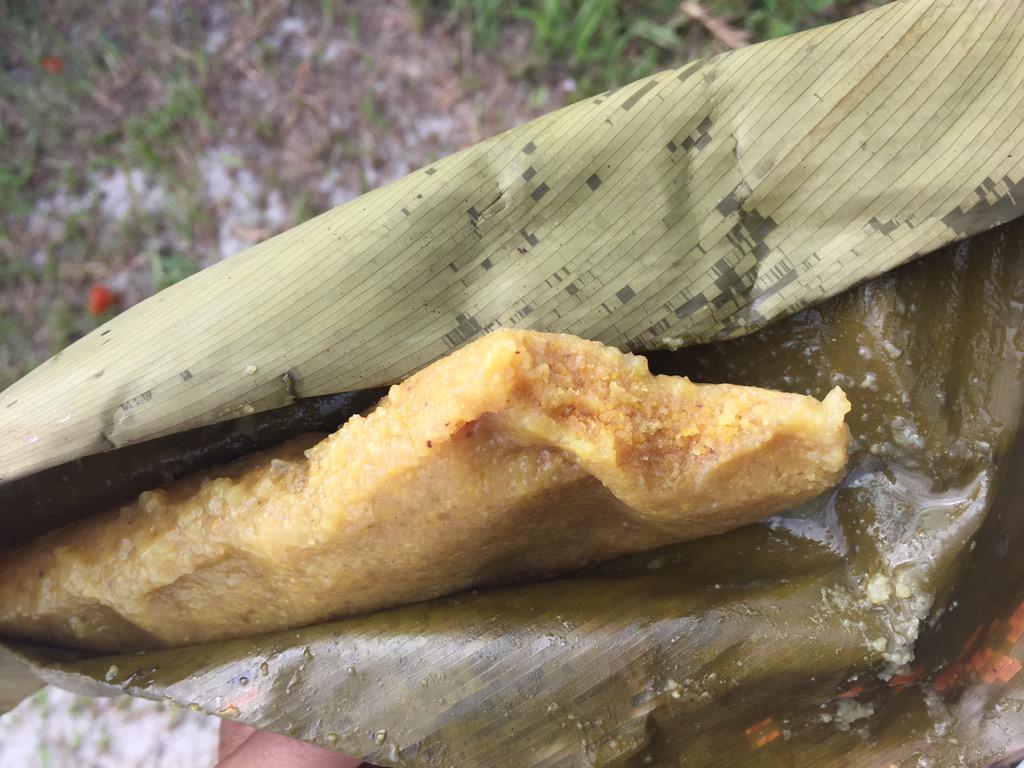 DOKONAN, petit déjeuner typique de #Guyane bananes  farine de maïs  lait de coco pour un #produitduterroir