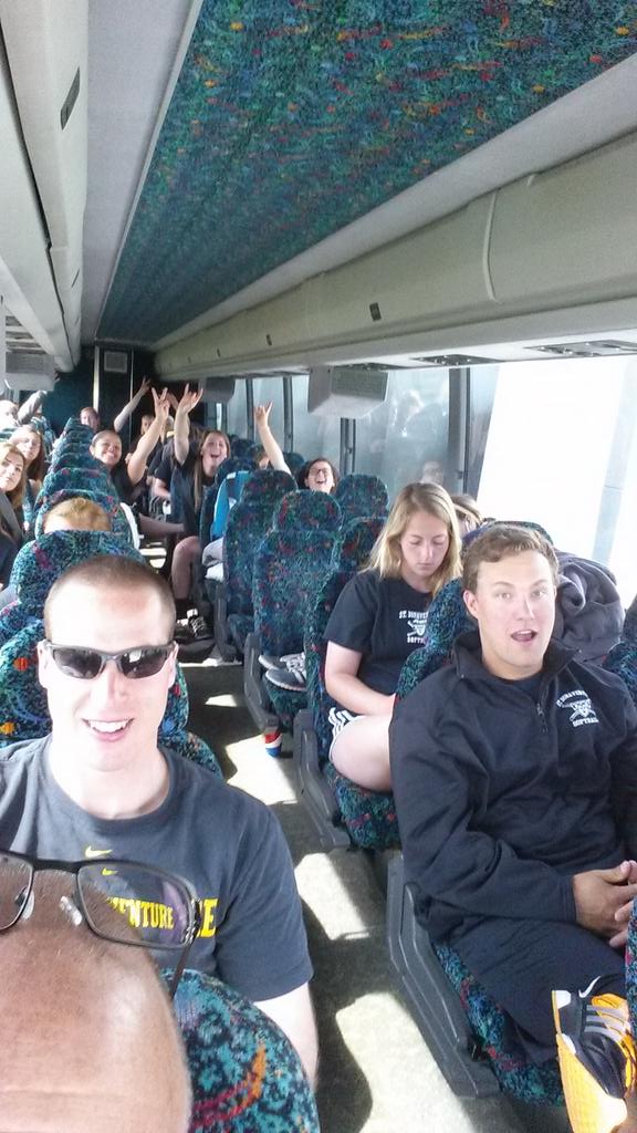 BonniesSoftball's tweet photo. The Bonnies just hit the road to the  #A10Championships in Amherst, MA. Game tomorrow 2:30pm. http://t.co/TJdhbqILTY