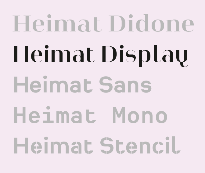 Mehr Heimat! <a href="/frankrausch/">Frank Rausch</a> stellt die neue Heimat Display (<a href="/AtlasFonts/">Atlas Font Foundry</a>) mitsamt Anhang vor ☞ myfonts.de/heimat-display/