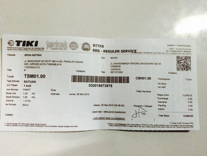 drmudfi's tweet image. Pesanan ke tasikmalaya suda dikirim . Thanks irfan udah blanja di drmudfi