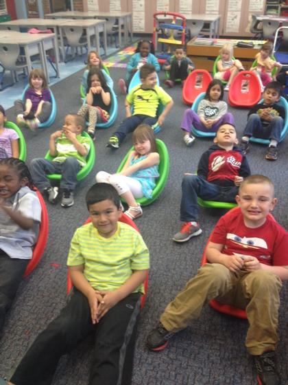 Enjoying our new wiggle chairs!