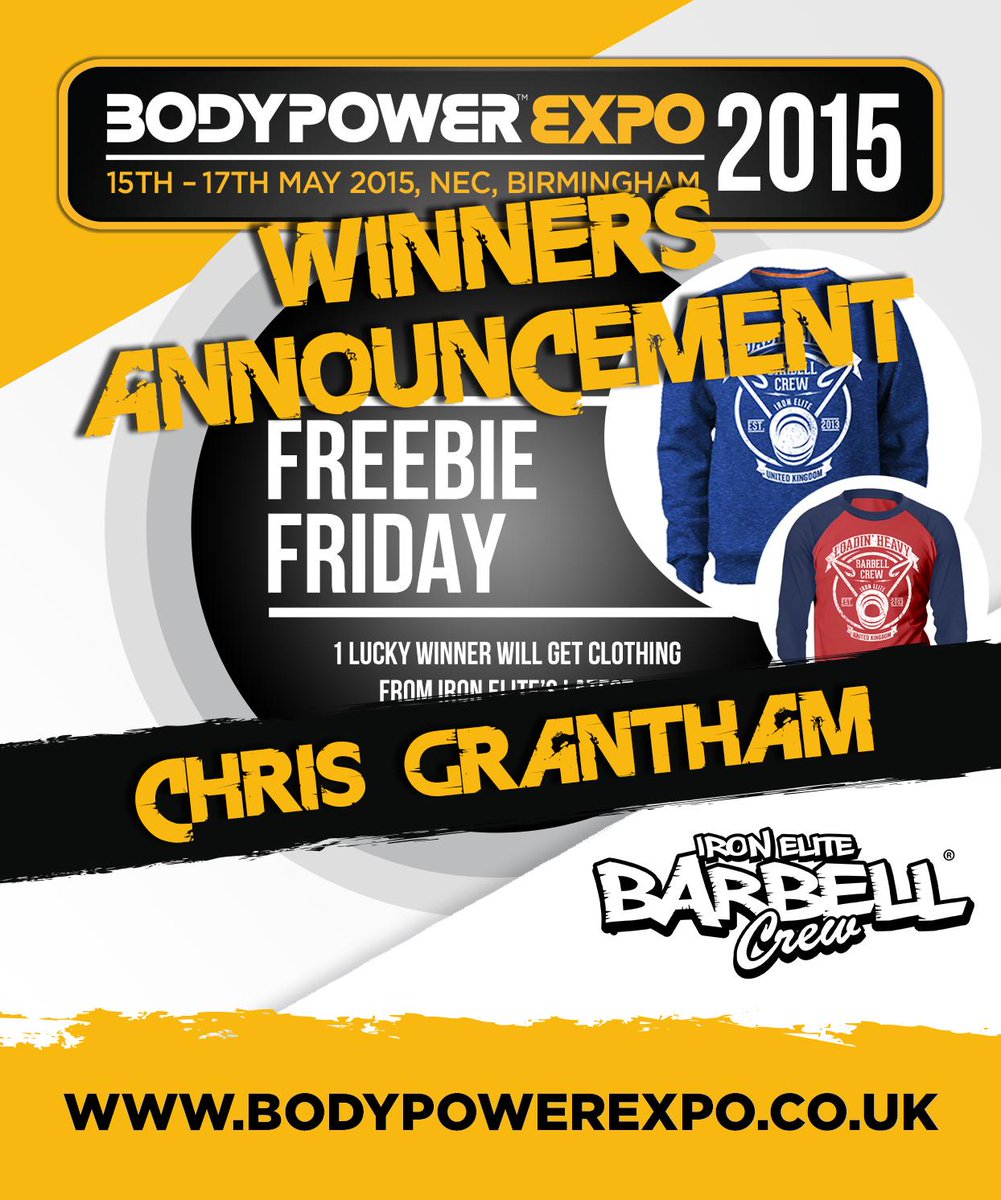 BodyPowerExpo's tweet photo. Congrats to the #FreebieFriday competition winner! #2WeeksToBodyPower http://t.co/8QMYXY9Eqt