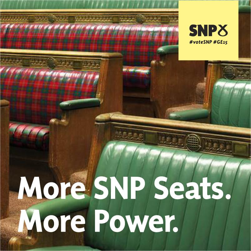 theSNP's tweet photo. .@NicolaSturgeon "The more seats the SNP win on Thursday the louder Scotland's voice will be at Westminster" #voteSNP http://t.co/tQ4YfTD5AC