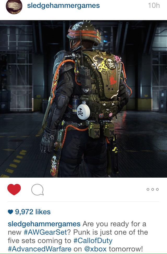 Cod Intel Along With The New Punk Awgearset It Looks Like 4 More Gear Sets Will Be Coming To Advancedwarfare Today Codaw Http T Co 3s0oyfyfvt Cod Intel Along With The New Punk Awgearset It Looks Like 4 More Gear Sets Will Be Coming To Advancedwarfare Today Codaw Http T Co 3s0oyfyfvt