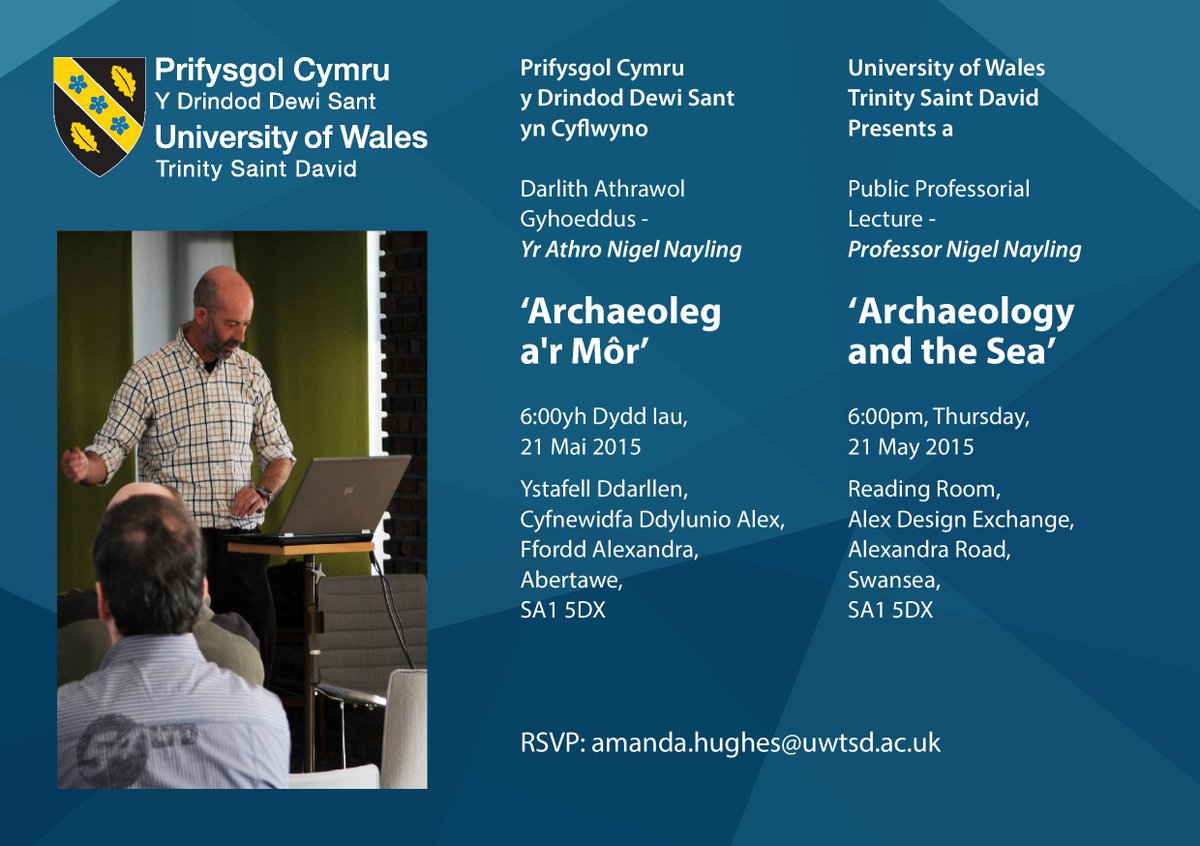 drindoddewisant's tweet photo. Archebwch eich lle ar gyfer darlith gyhoeddus gan yr Athro @NigelNayling - 'Archaeoleg a'r Môr' 18:00 Dydd Iau 21 Mai http://t.co/w4lOEKmy2R