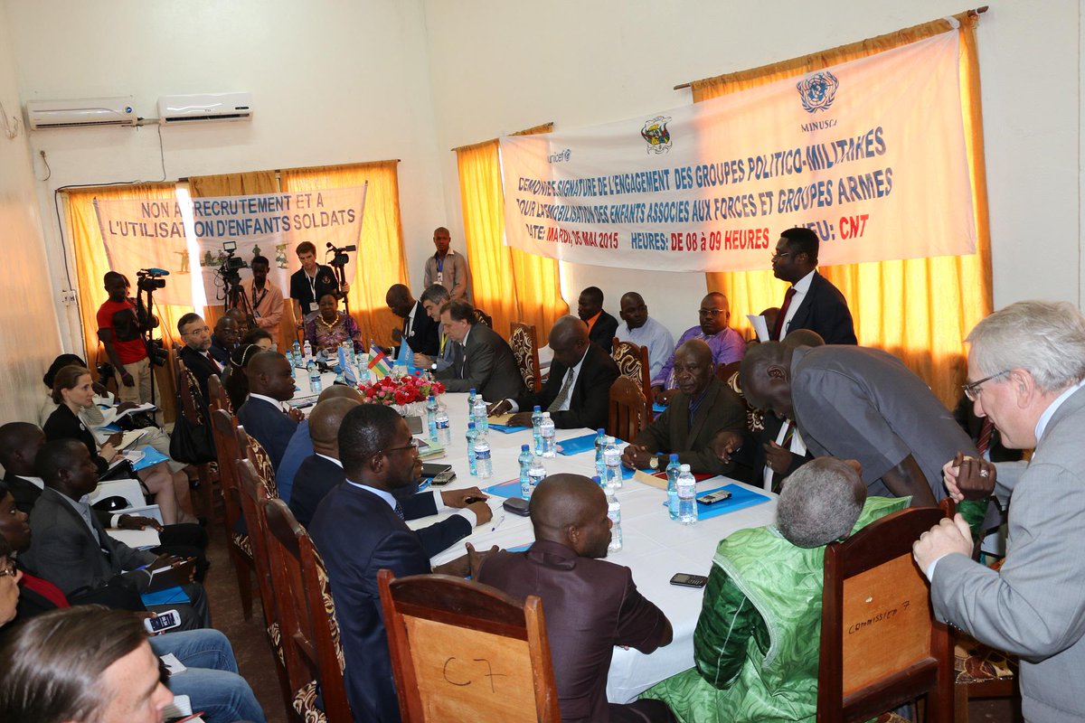 Leaders of armed groups in #CAR commit to release children and stop recruiting minors <a href="/UNICEF_CAR/">UNICEF Central African Republic</a> #CArcrisis #Bangui