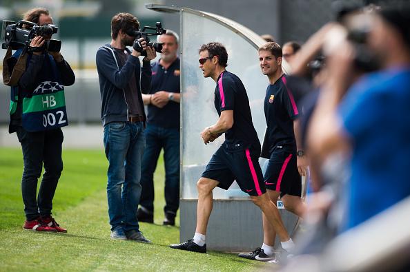 ChampionsLeague's tweet image. Luis Enrique: "I like the word ‘treble’ - I love it. But this can go from three [potential trophies] to zero." #UCL