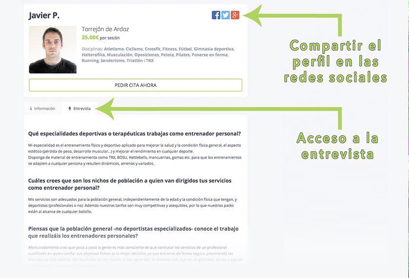 Ya puedes consultar las entrevistas a nuestros entrenadores personales en sus fichas. deporbangbang.com