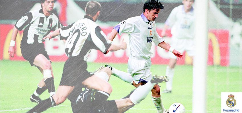 realmadrid's tweet image. ¿Recuerdas este gol? El Madrid logró su 7ª Copa de Europa al imponerse a la Juventus (0-1) en Ámsterdam (20/05/1998).