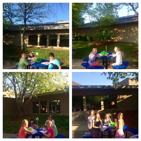 KCDLSScience's tweet image. Beautiful blue skies over KCD this morning! 3rd graders enjoying the weather!  #gokcd
