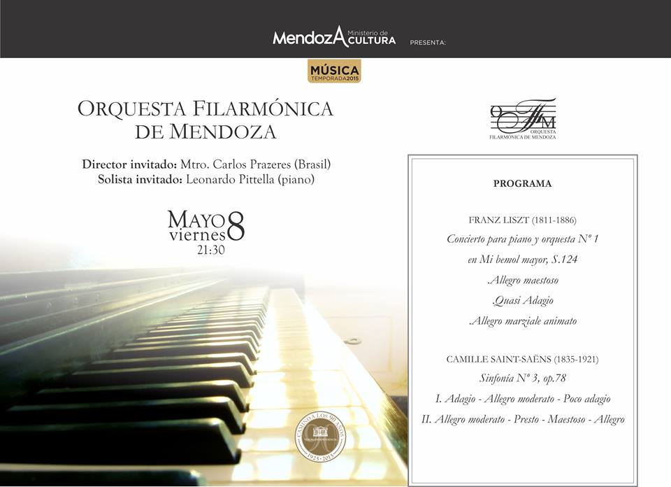 TeIndependencia's tweet photo. Viernes 8/5, 21:30 Hs 
"ORQUESTA FILARMÓNICA", dirigida por el Mtro. Carlos Prazeres (Brasil). Solista: Leo Pittella http://t.co/VOcvbtJsnA