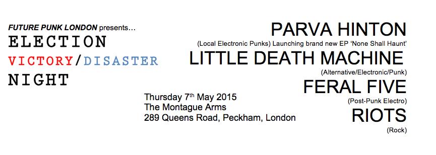 So, Thursday... 1. VOTE  2. Get a great live music fix - us, <a href="/ParvaHinton/">P▲R∇Ѧ ҢIΠTOΠ</a> @LDMofficial <a href="/riotsmusic/">Riots</a> @Montague_Arms
