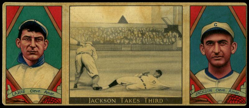 ericjdesigns's tweet image. Via @gypsyoak: New Baseball Art Card. NAP LAJOIE &amp;amp; SHOELESS JOE JACKSON (1912) | @Indians #Helmar #Baseball #GypsyOak