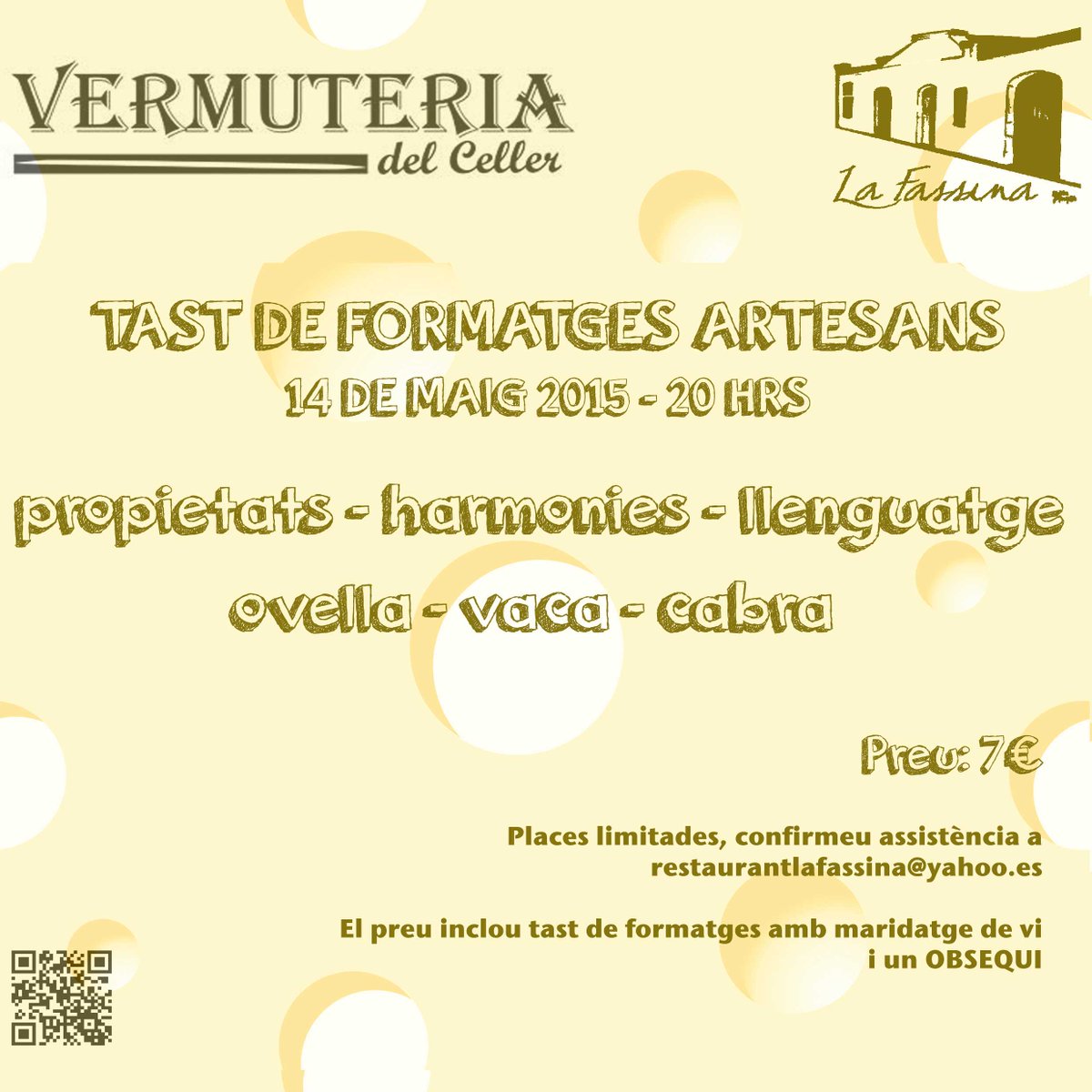 #tast #formatge #artesans #14Maig #20hrs @eixdiari @gurmetcatalunya @nauticavilanova @VilanovaPlus @CanPujolCeller