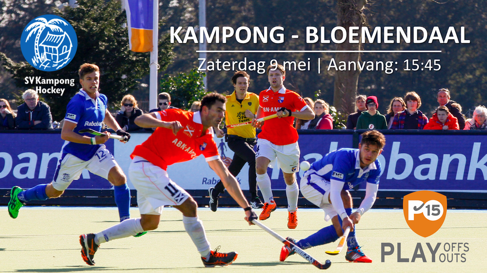 Zaterdag 15:45 de thuiswedstrijd <a href="/KampongHeren1/">Kampong Heren 1</a> - @hcbloemendaal Kom kijken! <a href="/BWA_Kampong/">Blue White Army</a> #PO15 #BLOKAM #blauwhart