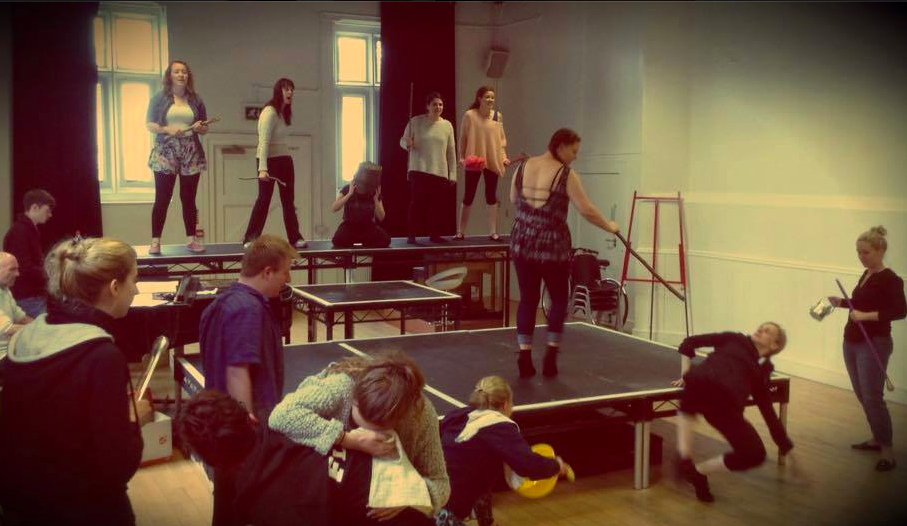 shannonevison's tweet photo. We open in a week! The show is shaping up to be deliciously ridiculous #Lysistrata #makelovenotwar http://t.co/BPlwV7zwA0