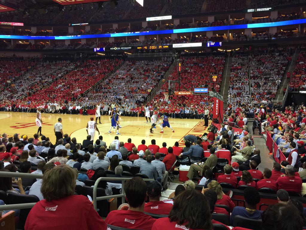 AlexMerle's tweet photo. Clipps vs Rockets playoff game tks to @CerberusOCTG freight forwarder #Rulewave. Tks gents! #stillbleedsilverandblack http://t.co/8LhXTvga6y